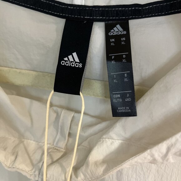 Adidas Mens Sheer Hooded Raincoat Anorak Jacket White NEW Sz XL RSP $70 - Picture 7 of 14